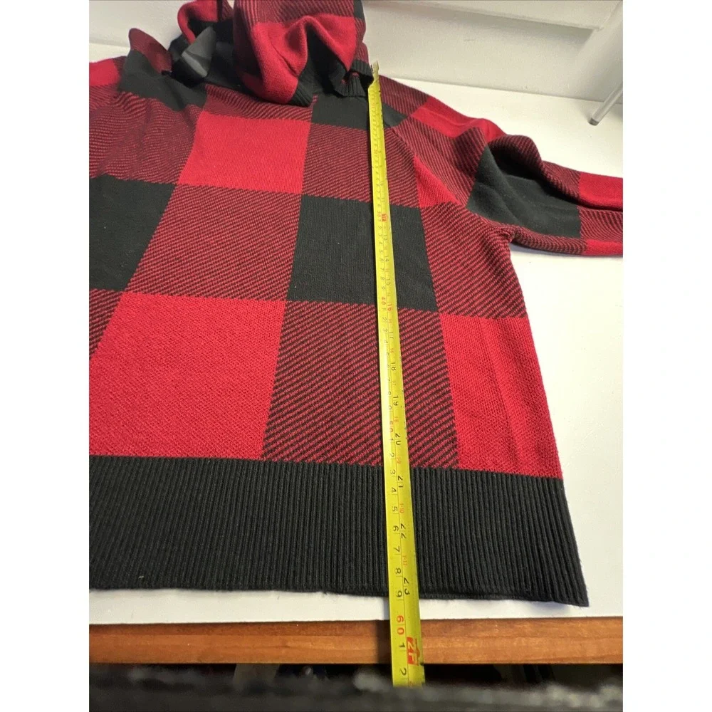 Westport Hoodie Sweater‎ Women's  Knit Long Sleeve Crew Neck Checkered